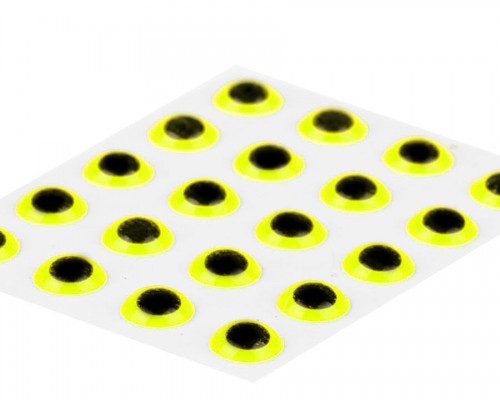 3D Epoxy Eyes, Fluo Yellow, 4.5 mm